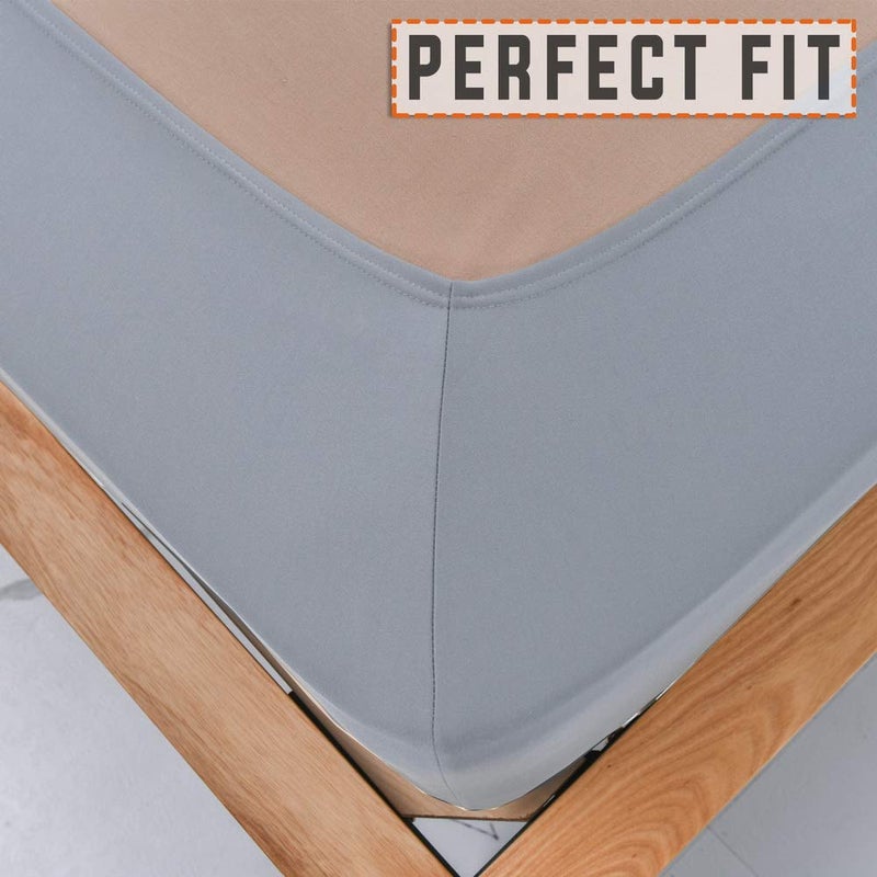 Twin Six Premium Bed Box Spring Cover, Update Bed Skirt, Mattress Protector Encasement,King/California King/Split King, Light Grey - Image 5